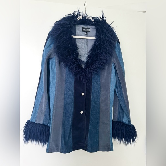 Current Mood Jackets & Blazers - Current Mood Patchwork Denim Jacket w/ Faux Fur – XL